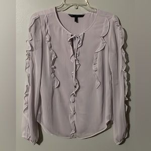 WHBM Lavender Ruffled Sleeves Blouse